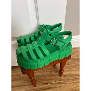 Belle platform green sandals. Size 7 90s grunge y2k funky